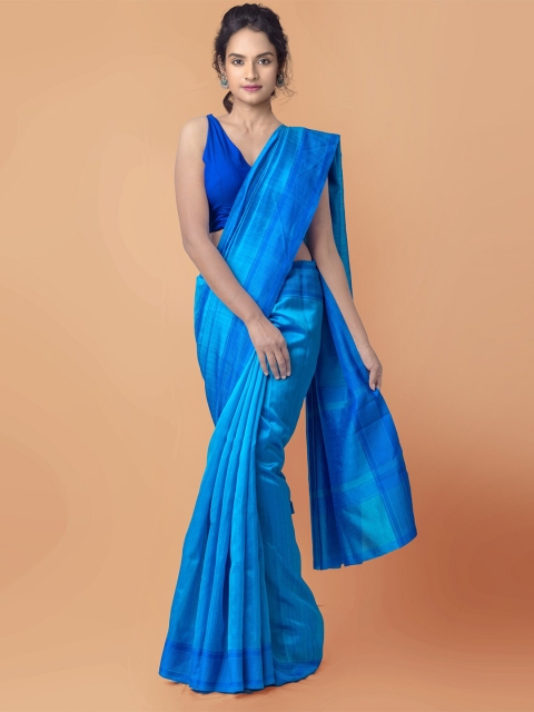 

Unnati Silks Blue Silk Cotton Mysore Silk Saree