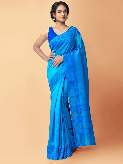 

Unnati Silks Blue Silk Cotton Mysore Silk Saree