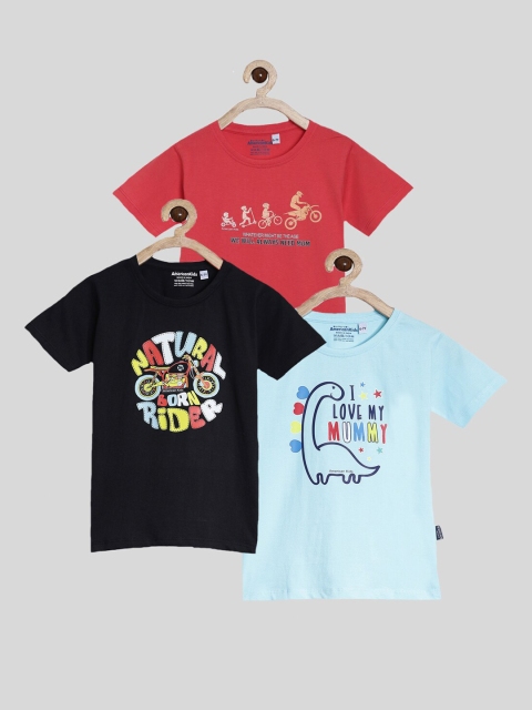 

American Kids Kids Pack Of 3 Pure Cotton T-shirts, Black