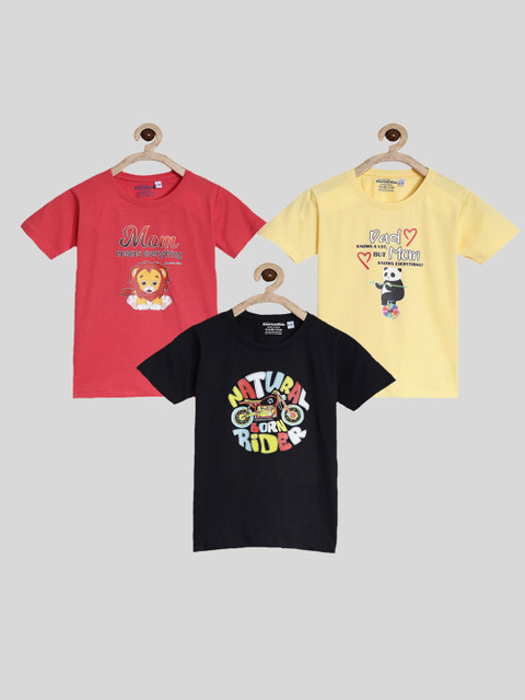 

American Kids Kids Pack Of 3 Pure Cotton T-shirts, Black