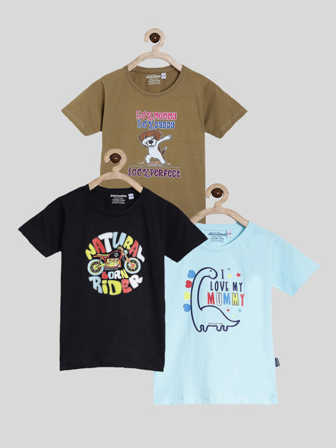 

American Kids Kids Pack Of 3 Pure Cotton T-shirts, Black