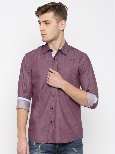 

Urban Nomad Men Purple Regular Fit Self-Design Casual Shirt