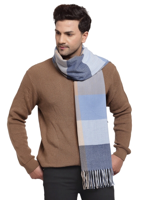 

Calvadoss Men Blue & Purple Checked Wool Stole