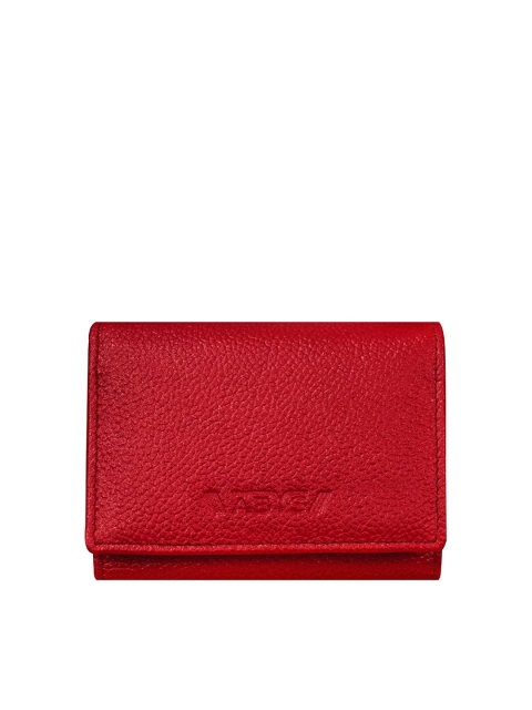 

ABYS Unisex Red Textured Leather Card Holder Wallet