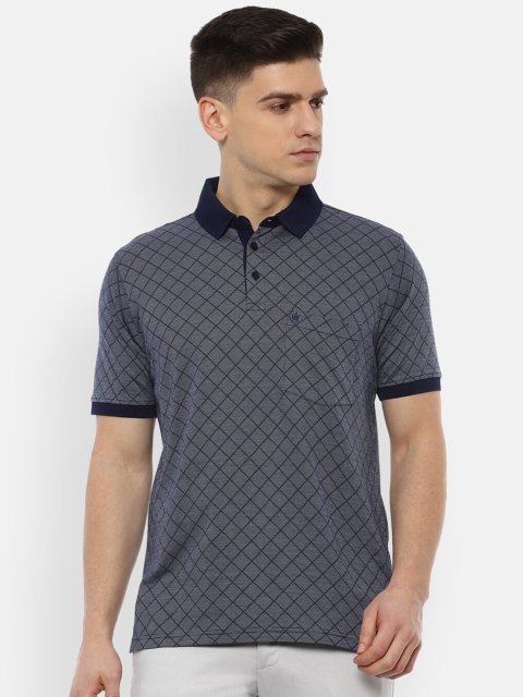 

Louis Philippe Men Navy Blue Polo Collar Pockets T-shirt