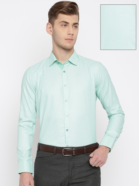 

Urban Nomad Men Green Regular Fit Self-Design Formal Shirt