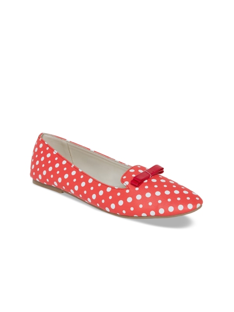 

People Women Red Printed Ballerinas with Bows