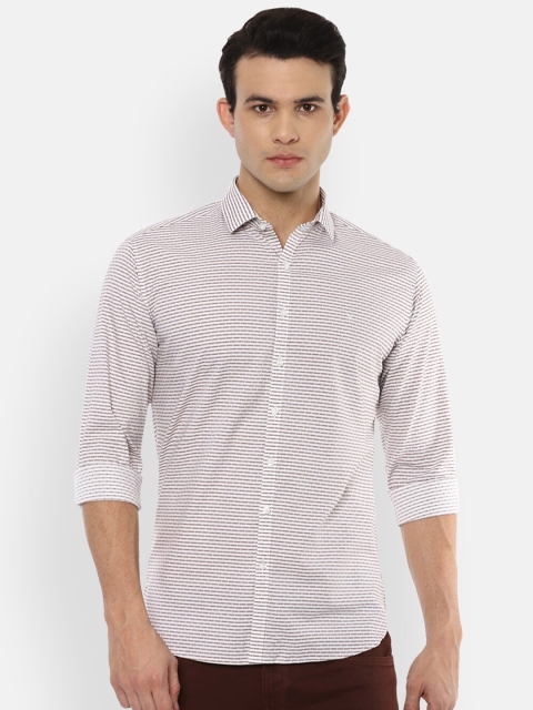 

V Dot Men Maroon Slim Fit Printed Casual Shirt