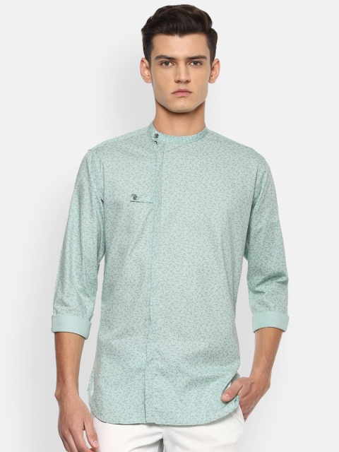 

V Dot Men Blue Slim Fit Printed Casual Shirt