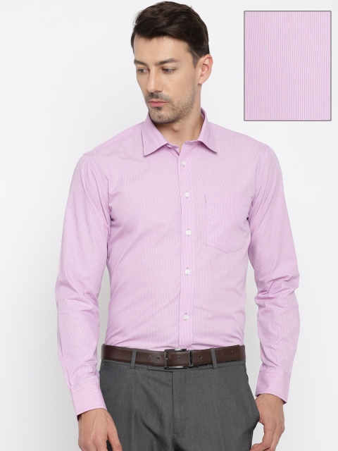 

Urban Nomad Men Pink & Blue Slim Fit Striped Formal Shirt