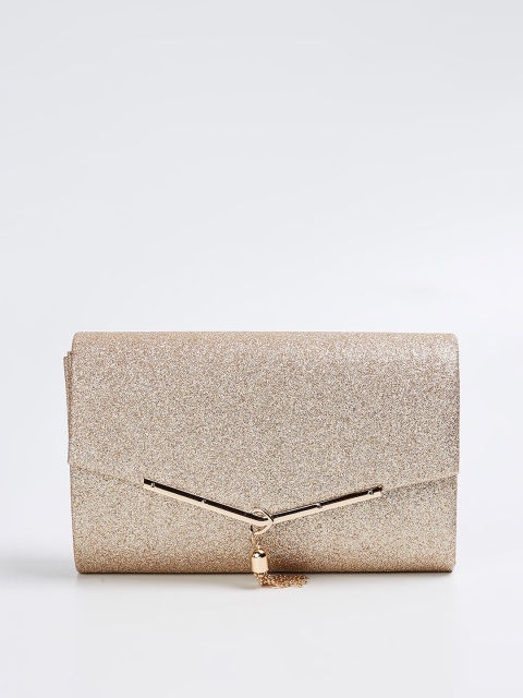 

CODE by Lifestyle Gold-Toned Structured Sling Bag with Tasselled
