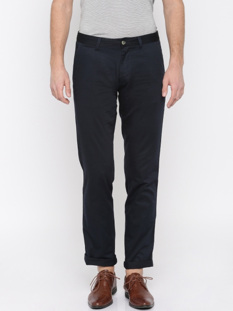 

Urban Nomad Men Navy Solid Slim Fit Chino Trousers, Navy blue