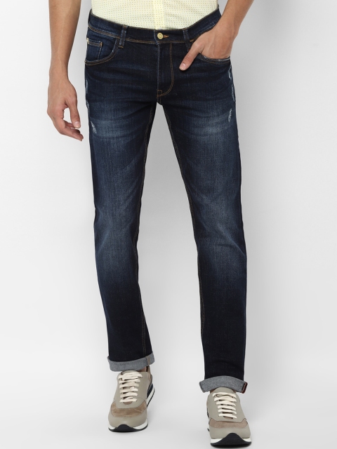 

Allen Solly Men Navy Blue Skinny Fit Low Distress Heavy Fade Jeans