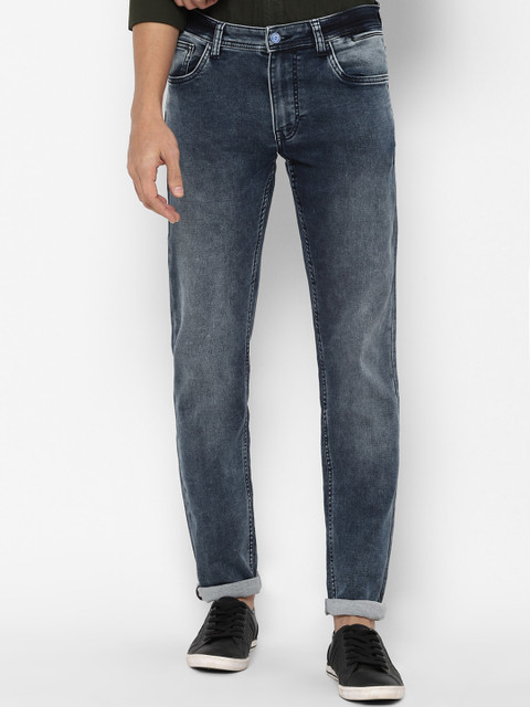 

Allen Solly Men Navy Blue Skinny Fit Low Distress Heavy Fade Jeans