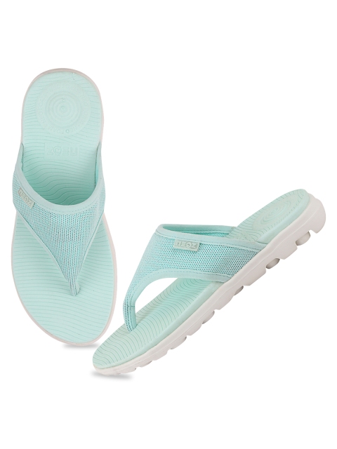

NEOZ Women Sea Green & White Rubber Thong Flip-Flops