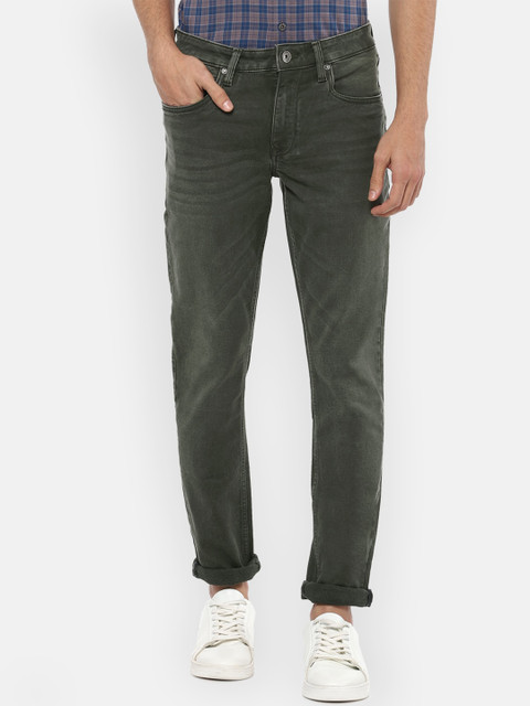

Louis Philippe Jeans Men Green Slim Fit Light Fade Jeans