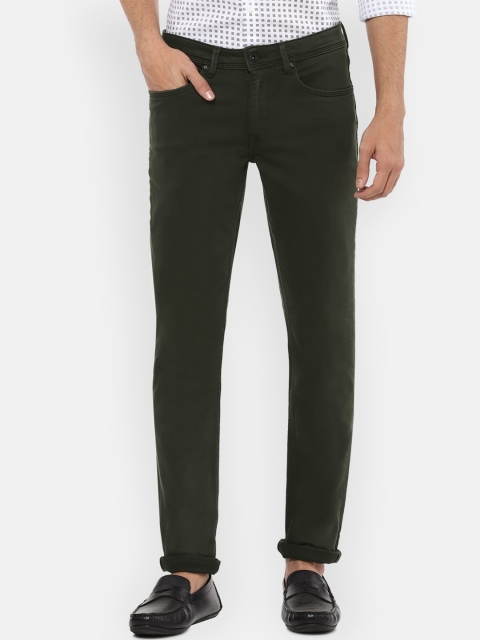 

Louis Philippe Jeans Men Green Stretchable Slim Fit Jeans