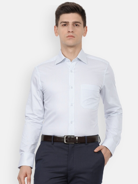 

Louis Philippe Men Blue Printed Cotton Formal Shirt