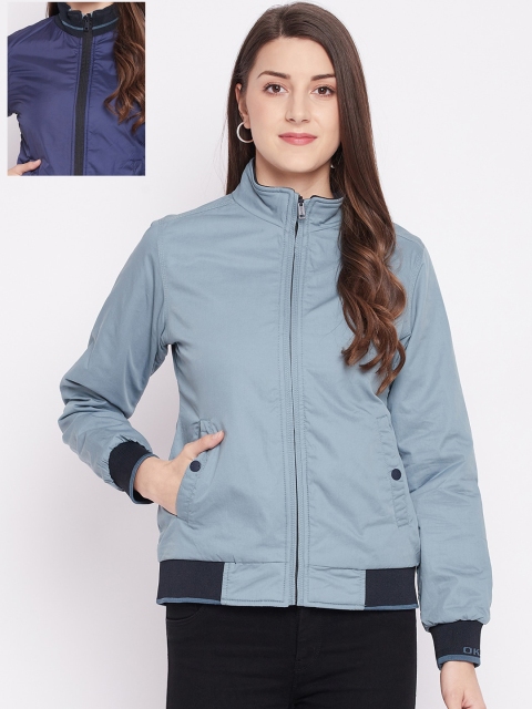 

Okane Women Blue Reversible Bomber Jacket