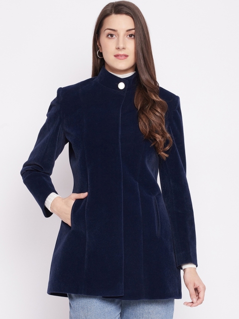 

Okane Women Navy Blue Woollen Overcoat