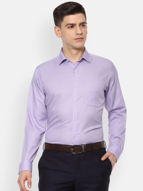 

Van Heusen Men Purple Printed Pure Cotton Formal Shirt