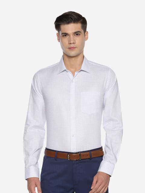 

Van Heusen Men White Slim Fit Striped Pure Cotton Formal Shirt