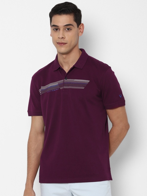 

Allen Solly Men Purple Colourblocked Polo Collar Pockets T-shirt