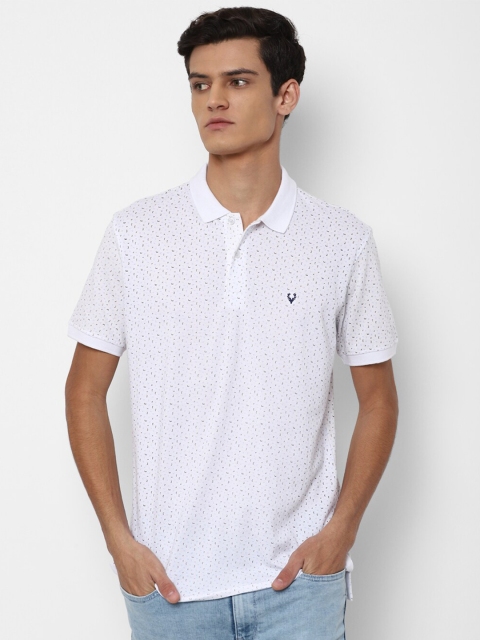 

Allen Solly Men White Printed Polo Collar Pockets T-shirt