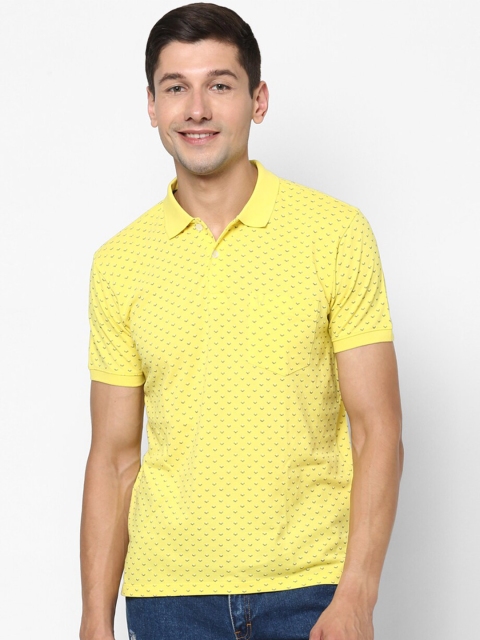 

Allen Solly Men Yellow Printed Polo Collar Pockets T-shirt