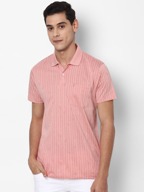 

Allen Solly Men Pink Checked Polo Collar Pockets T-shirt