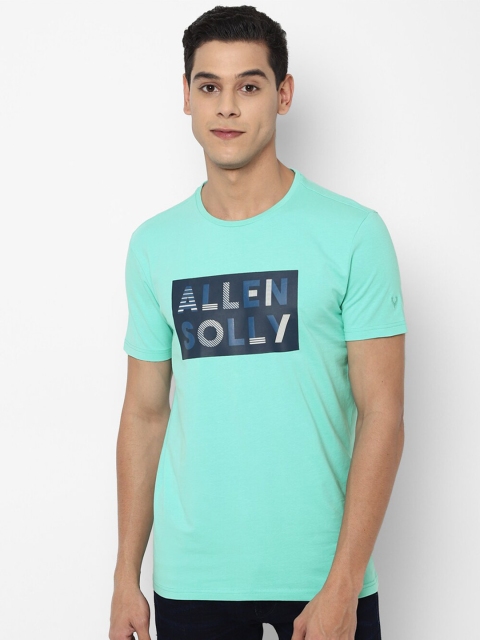 

Allen Solly Men Blue Typography Printed Applique T-shirt