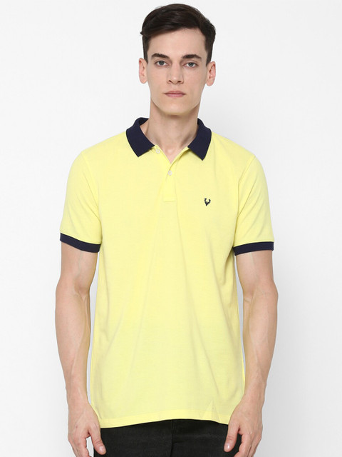 

Allen Solly Men Yellow Polo Collar Applique T-shirt