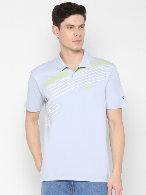 

Allen Solly Men Blue Typography Polo Collar Applique T-shirt