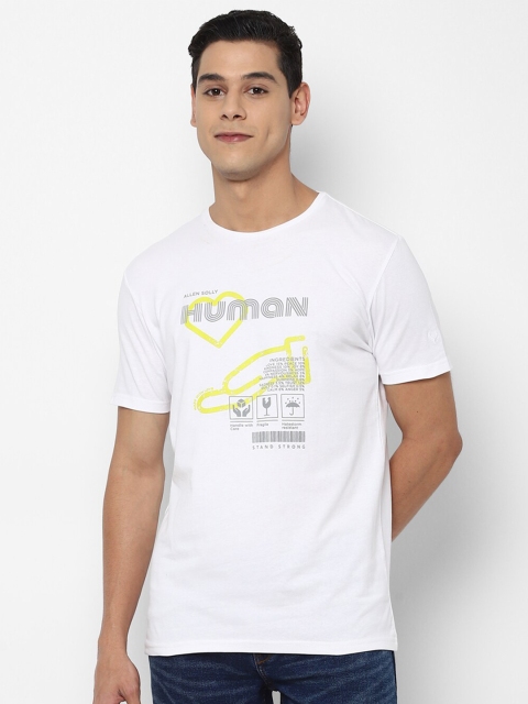 

Allen Solly Men White Typography Printed Applique T-shirt