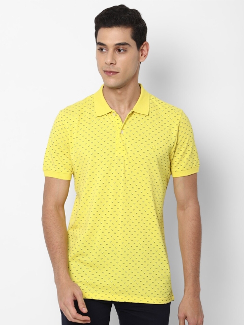 

Allen Solly Men Yellow Printed Polo Collar Pockets T-shirt