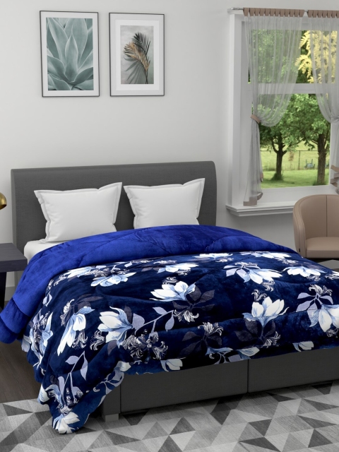 

A Homes Grace Navy Blue & White Floral Heavy Winter 850 GSM Double Bed Quilt