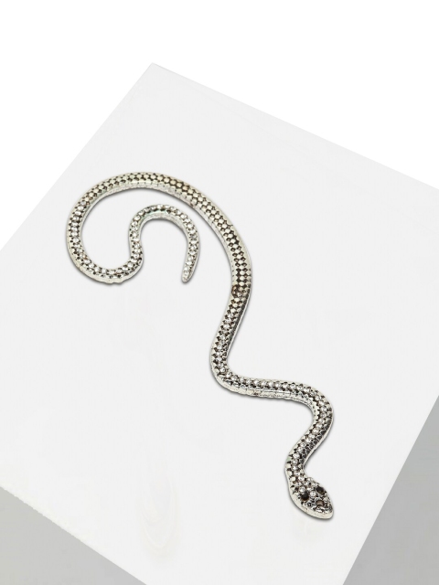 

AVANT-GARDE PARIS Silver-Plated Snake Shaped Crystal Studded Ear Cuff Earring
