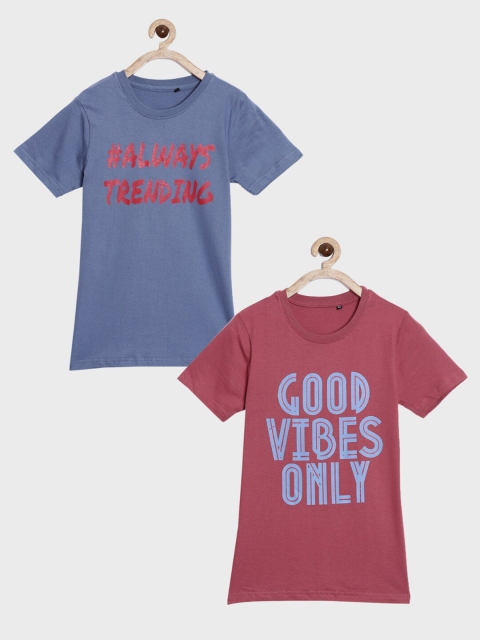 

SayItLoud Boys Blue Typography 2 Printed T-shirt