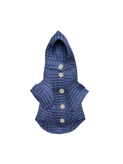 

Lulala Blue Checked Cotton Dog Jacket