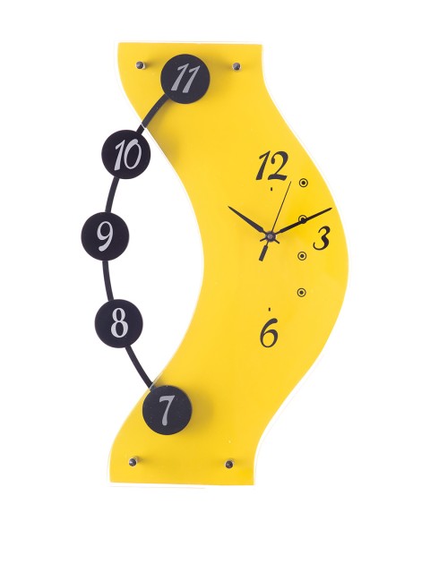 

eCraftIndia Yellow 44.5 cm x 27.9 cm Analogue Wall Clock