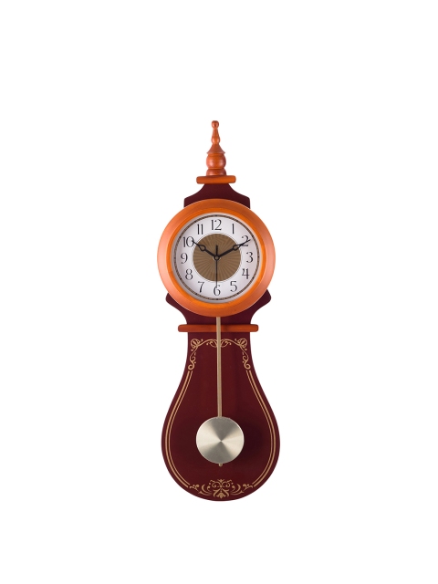 

eCraftIndia White & Gold-toned Decorative 66 cm x 20.3 cm Analog Wall Clock