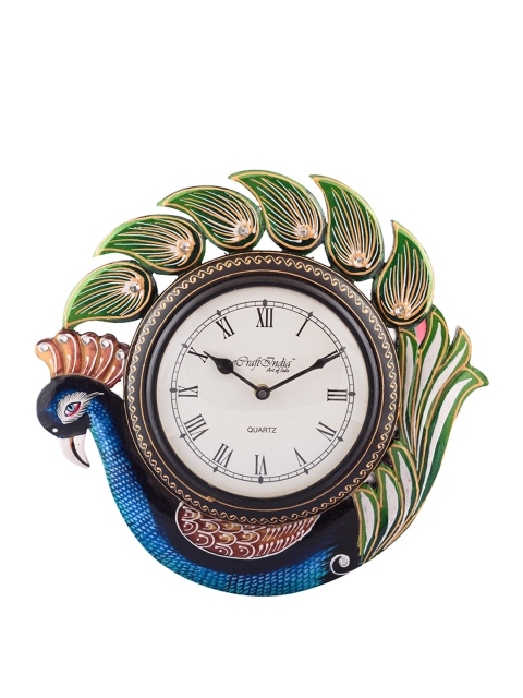 

eCraftIndia White Handcrafted Premium Decorative 33 cm x 33 cm Analog Wall Clock