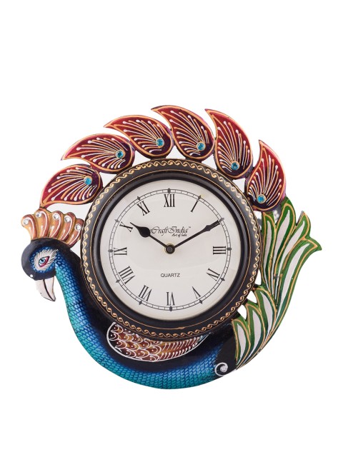 

eCraftIndia White Handcrafted Premium Decorative 33 cm x 33 cm Analog Wall Clock