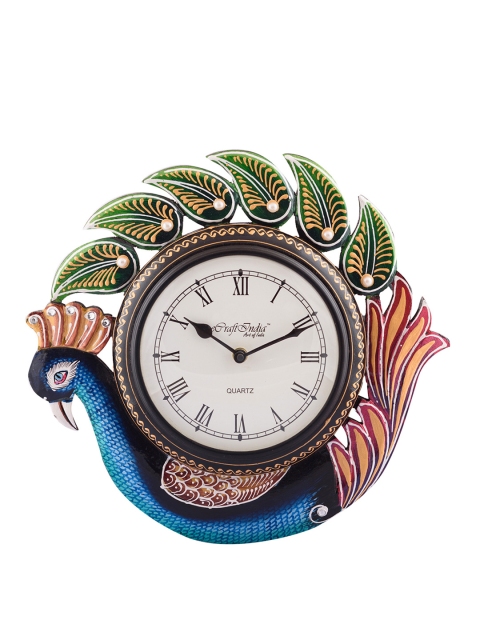

eCraftIndia White Handcrafted Premium Decorative 33 cm x 33 cm Analog Wall Clock