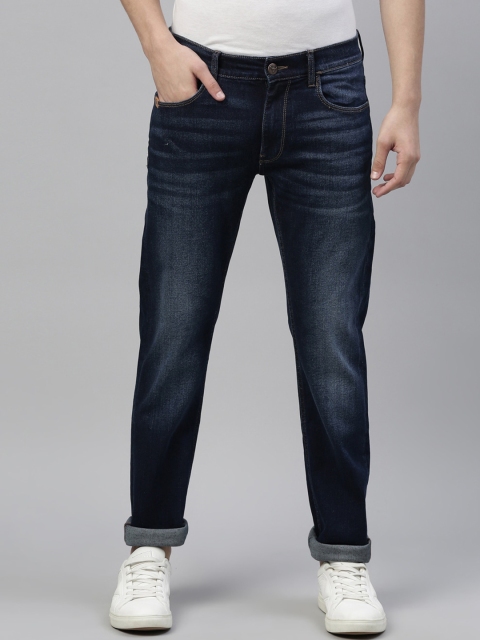 

American Bull Men Navy Blue Slim Fit Heavy Fade Stretchable Jeans