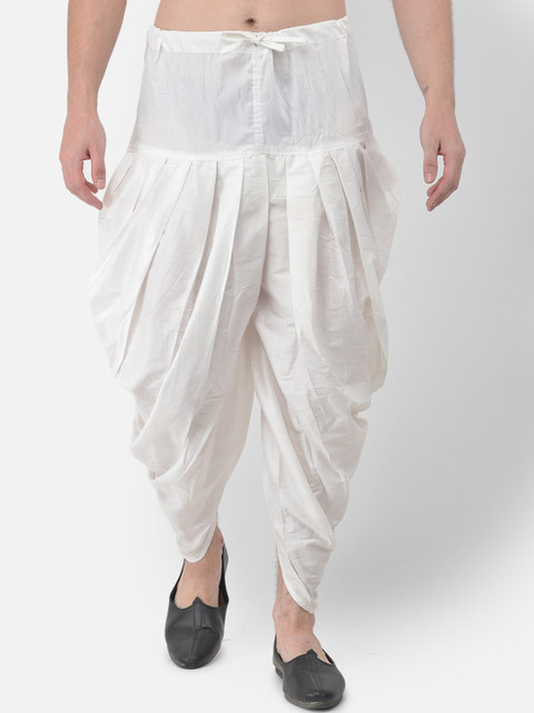 

TABARD Men White Solid Pure Cotton Patiala