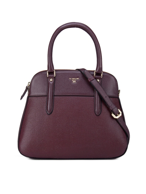 

Da Milano Purple Leather Structured Handheld Bag
