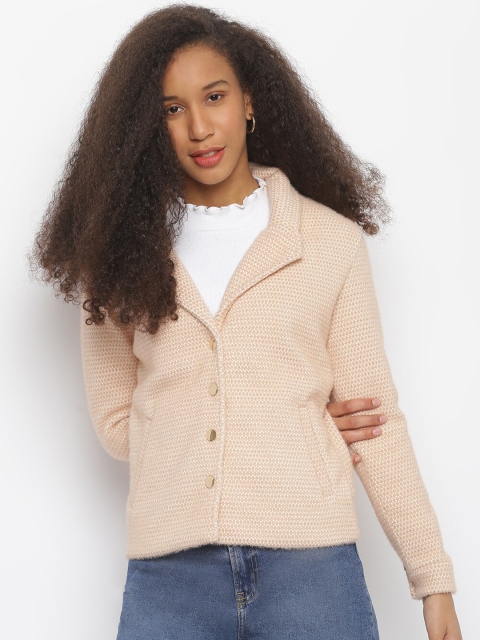 

Her Grace Women Peach-Coloured Woollen Overcoat