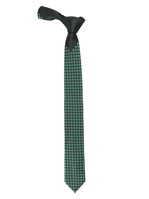 

Alvaro Castagnino Men Green & Black Checked Skinny Tie