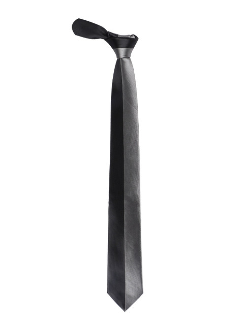 

Alvaro Castagnino Men Black & Grey Woven Design Skinny Tie